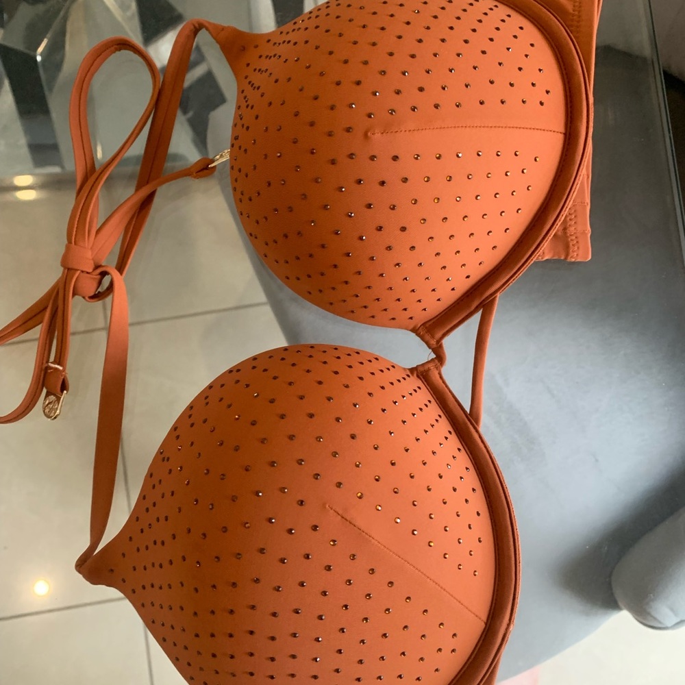 Essential Bombshell Add-2-Cups Diamanté Push-Up Bikini Top 34D - Picture 3 of 4